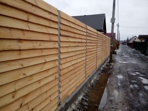 Деревянный забор елочка 150 метров фото в Пущино